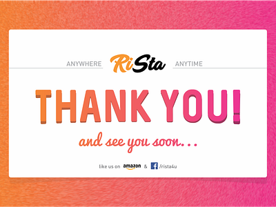 Thank You Card - Rista branding design typography