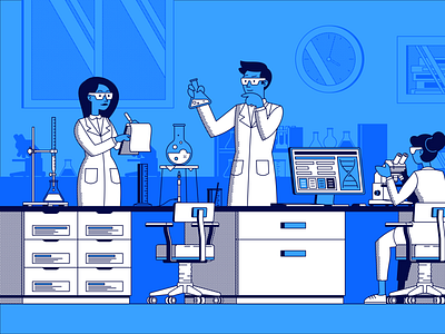 Scientific laboratory design graphic design illustration static design