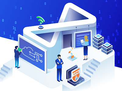 Isometric illustration for Infinity Telecom website design graphic design illustration isometric isometric design isometric illustration isometry static design vector