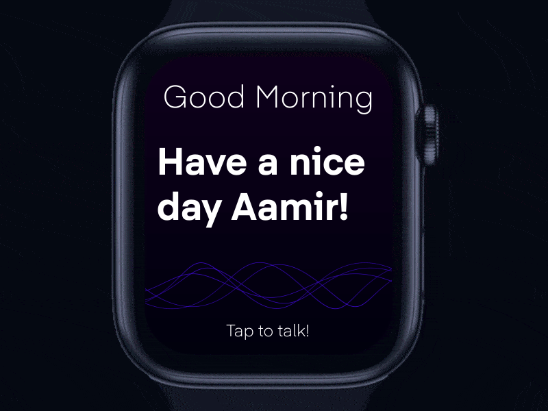 wearable device -Apple watch AI assistant ai interface animation app apple assistant branding design illustration interaction interface uidesign ux ux ui voice voice interface watch watch app web