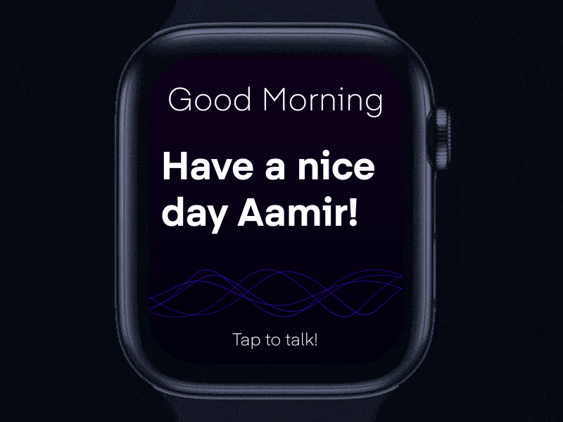 wearable device -Apple watch AI assistant watch app assistant apple watch voice branding voice interface web uidesign illustration ux ui design app interaction animation ux interface ai interface