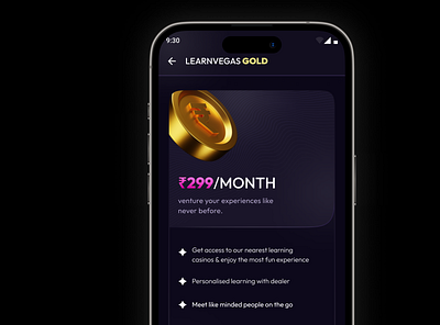 Subscription Page | LearnVegas Education App app design interface interfacedesign onboarding productdesign screens subscription ui ux web3