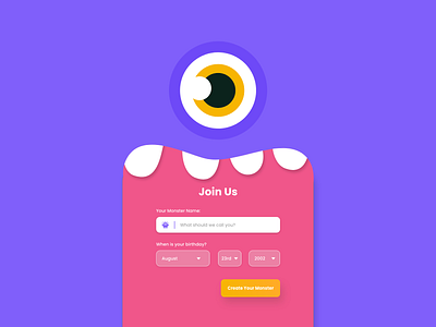 Create Your Monster - Sign In app dailyui design flat identity minimal monster typography ui ux