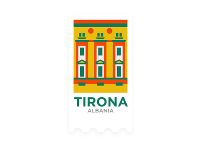 Hometown Sticker - Tirana, Albania 2019 trend albania building design flat identity minimal postcard sticker tirana tourism weekly weekly challenge