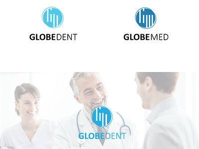 Globedent/Globemed logo concept abstract blue branding communication dentist design graphic design logo medical modern