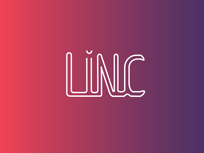 Logo design for Linc branding design gradient graphic design line logo pink purple typography