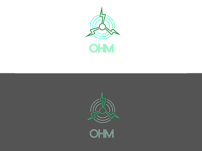 OHM logo concept branding electric graphic design green icon logo neon power
