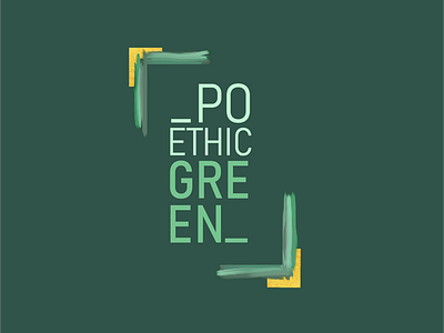 Logo design for Poethic Green branding cosmetics ethic gold graphic design green logo paint brush urban