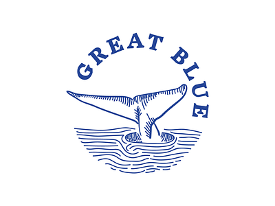 Unused Great Blue logo blue brand branding great blue illustration logo ocean whale