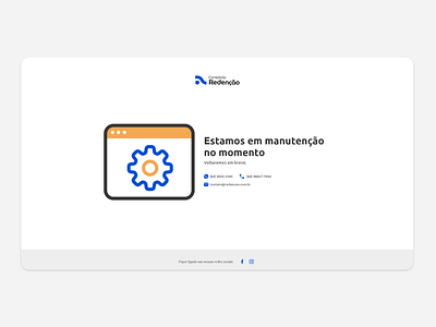 Consórcio Redenção - maintenance page design flat illustration layout ui ux web website