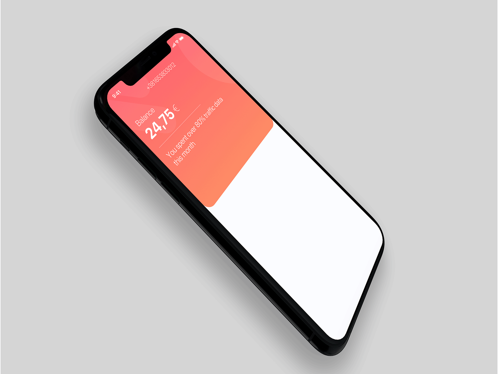 Mobile Operator app concept design minimal mobile mobile app mobile ui motion orange product product design typography ui ux ux design