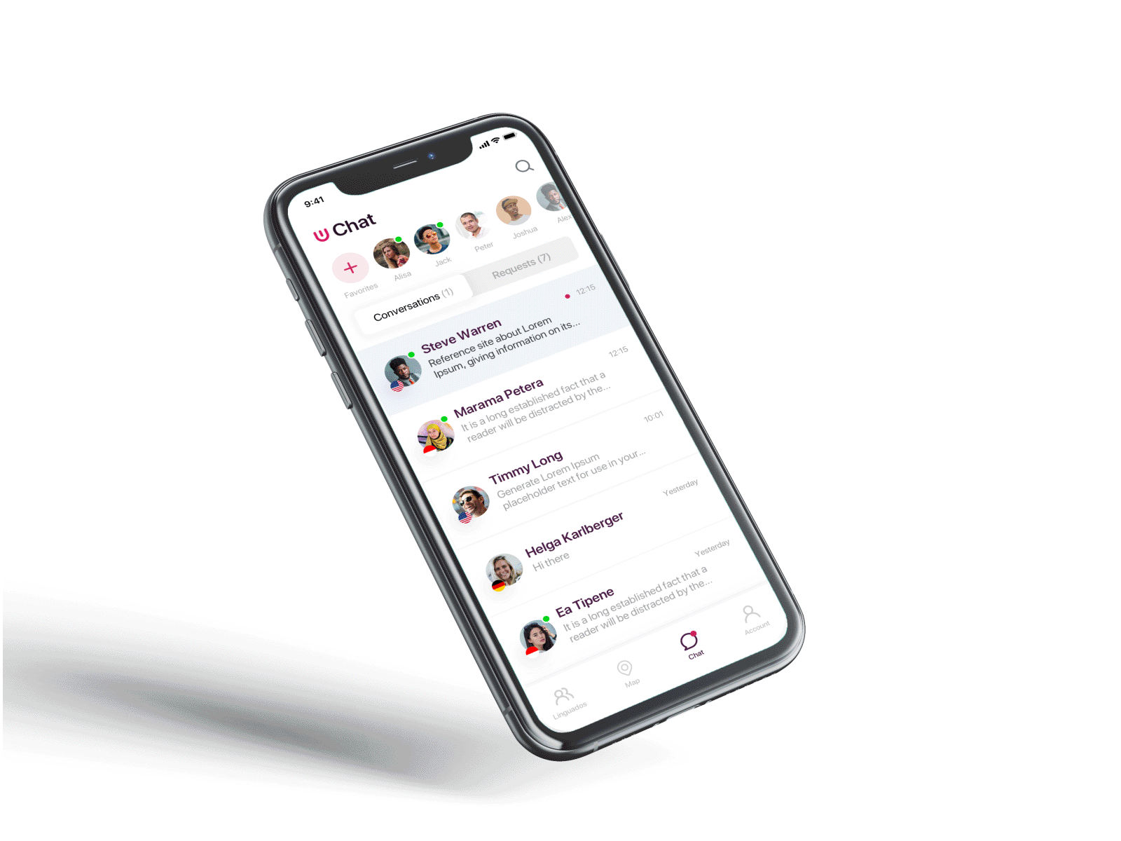 Linguado Redesign app branding chat design interaction interactive interface messages minimal mobile mobile app mobile ui motion redesign ui uiux ux