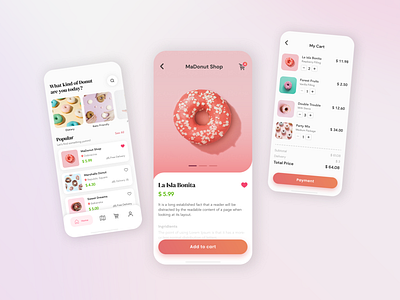 Madonut Shop app candy clean concept design donut ios minimal mobile mobile app product design shop sweet ui ux