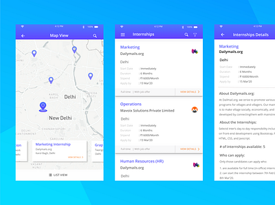 Internship-Search-App app app design figma figmadesign internship mobile app mobile app design mobile design mobile ui search ui kit uiapp uidesign uiux uiux design uiuxdesigner