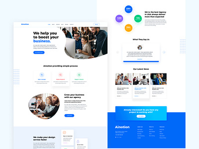 Ainotion Landing Page design by Nidhi Singh on Dribbble