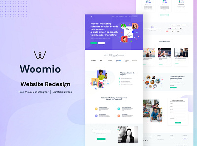 Woomio Website Redesign influencer marketing website landing page uidesign uiux user experience user interaction user interface visual design website design woomio