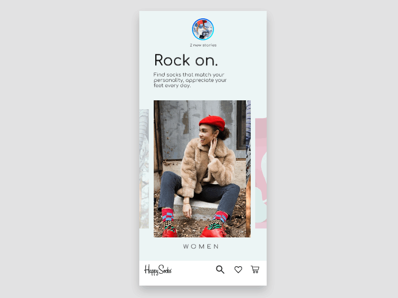 Happy Socks Mobile Homepage Concept