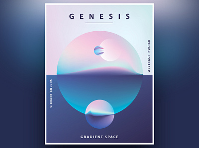 Genesis Poster Templates abstract colorful design geometric gradient illustration landscape minimalism poster design space template vector