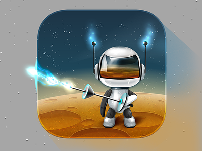 Game icon app design game icon ios iphone mobile planet space spaceman universe weapon
