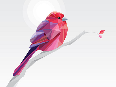 Low Polygon Pink Bird