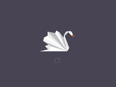 Swan Logo abstract geometric illustration logo logotype mark origami swan symbol triangular vector white