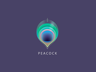 Peacock Feather Logo colorful feather icon illustration logo mark multicolored peacock symbol vector vivid