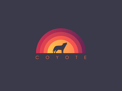 Coyote Logo beast colors coyote howling logo mark multicolor silhouette sunset vector vivid wolf