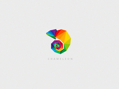 Chameleon Logo chameleon colors geometric lizard logo mark multicolored polygon spectrum triangular vector vivid