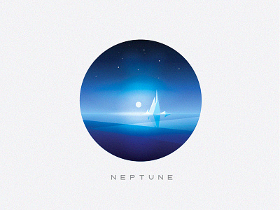 Planet Neptune blue cold fantasy glacier iceberg minimalism moon neptune planet space universe vector