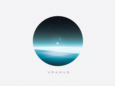 Planet Uranus blue cold illustration minimalism moons planet sci fi science fiction surface universe uranus vector