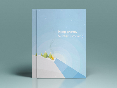 Winter Greeting Card camping christmas cold fire geometric greeting card minimal pine trees season triangular vector winter