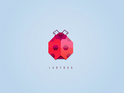 Ladybug Icon bug geometric hexagon icon illustration ladybug logo octagon polygon red vector