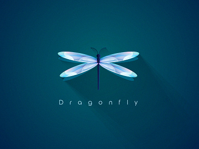 Illuminated Dragonfly blue dragonfly fly illuminated illustration insect light magical shadow transparent vector wings