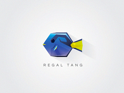 Regal Tang blue tang colors fish geometric icon logo mark polygon regal tang vector yellow