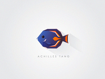 Achilles Tang achilles tang blue colorful geometric icon illustration logo orange polygon tropical marine fish vector
