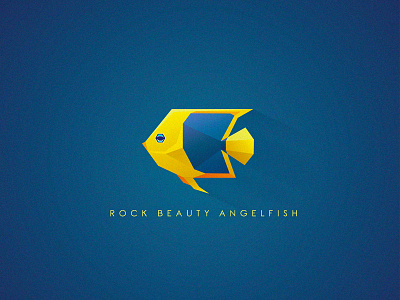 Rock Beauty Angelfish aquarium blue corn sugar icon logo marine fish polygonal rock beasty rock beauty angelfish vector yellow yellow nanny