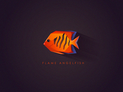 Flame Angelfish fish flame angelfish geometric icon illustration logo marine orange polygonal red tropical fish vector