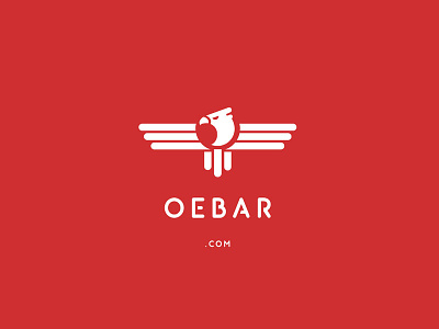 Oebar.com logo bird branding com design domain eagle logo mark name oebar red vector