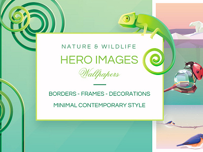 Nature and wildlife collection animals borders collection creative market decorations frames illustrations minimalism nature vector wallpapers wildlife