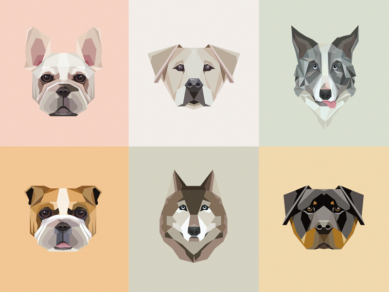 Geometric dogs collection by Diana Hlevnjak on Dribbble