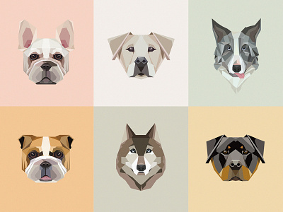 Geometric dogs collection