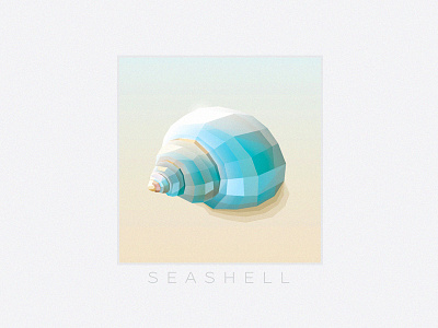 Geometric Seashell blue diamond geometric icon illustration low poly pearl sea shell seashell summer vector
