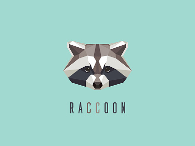 Raccoon logo mark animal contemporary geometric icon illustration logo mark modern raccoon vector