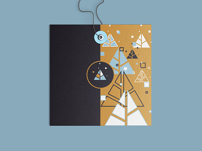 Xmas Tag illustration black blue christmas christmas tree contemporary golden illustration modern pantone tag vector xmas