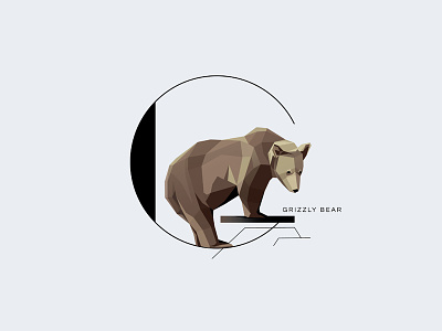 G For Grizzly animal drop cap letter geometric grizzly bear illustration initial letter letter g minimal symbol typograpy vector