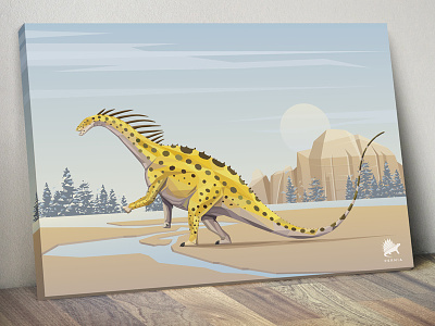 Permia- Amargasaurus Paleoscape amargasaurus animal artwork brand creature dinosaur illustration landscape