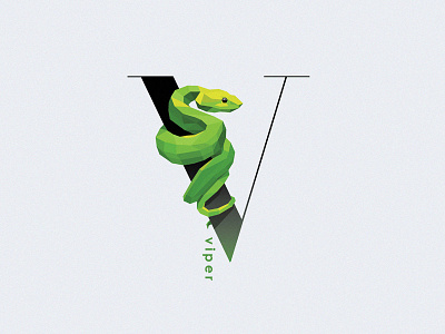 V For Viper animal green illustration insignia letter v snake symbol type typography vector viper wildlife