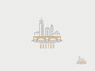Boston logo boston city cityscape icon illustration landmark logo skyline symbol thin line town vector