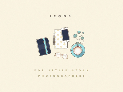 Feminine Icons coffee eucalyptus glasses icons illustrations line art icons line icons notebook smartphone vectors