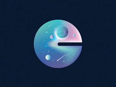 Colorful Space colors galaxy gradient illustration letter c outer space planets space typography universe vector